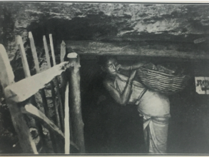 woman mining coal